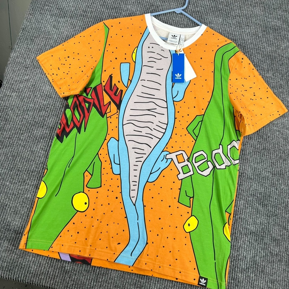 Adidas Crocodile Beach AOP Shirt Mens XL Extra Large Short Sleeve Limited Ed New